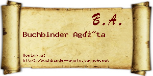 Buchbinder Agáta névjegykártya